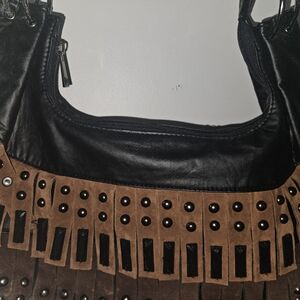Black and Brown Studded Cruelty Free Women's Bag